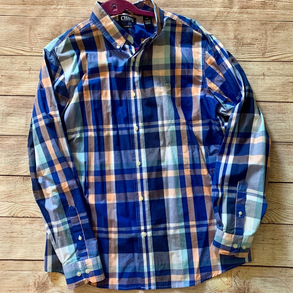 Chaps Men’s Sz LG Custom Fit Button Down - Picture 6 of 8